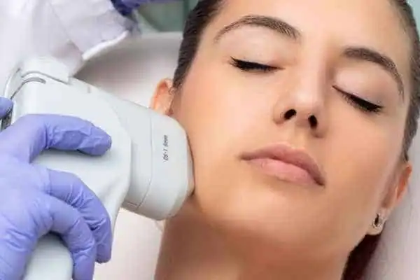 Image of woman having HIFU Cheshire treatment