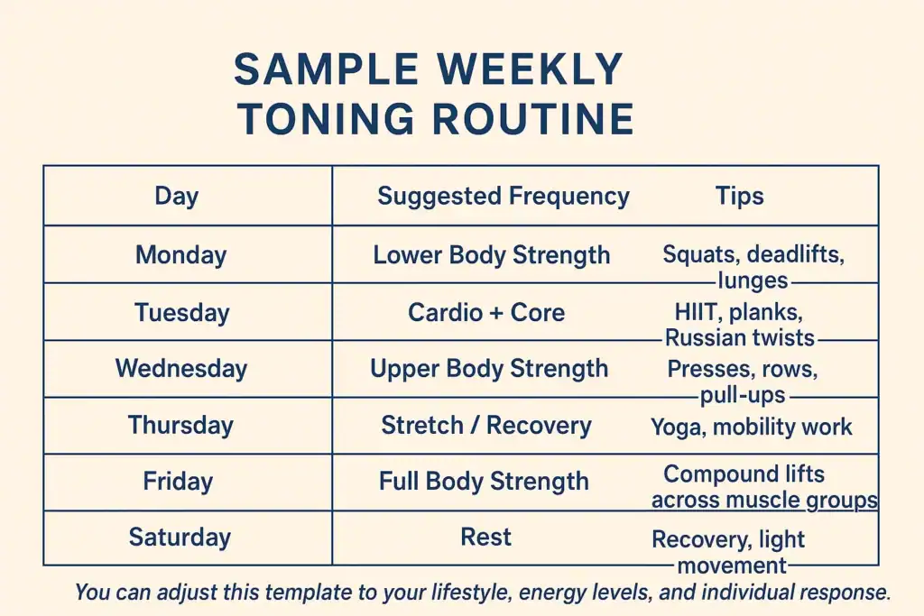 Achieving the Perfect Tone: How Often Should You Exercise for Results? 4 Weekly exercise Cheshire plan graphic