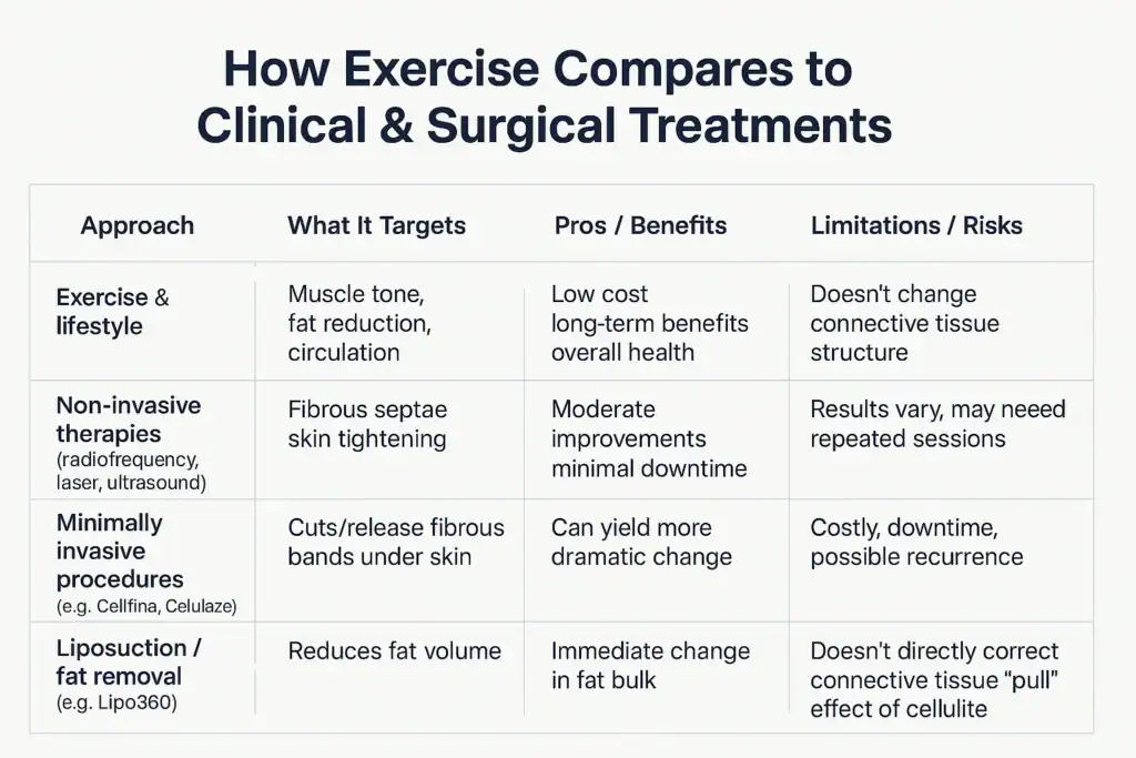 Sculpting Your Bum: Can Toning Exercises Really Reduce Cellulite? 2 How exercise compares to treatments from Lipo 360 Cheshire