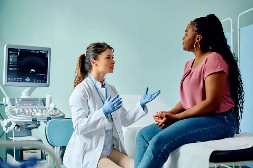 Woman have consultation about vaginal laxity Cheshire