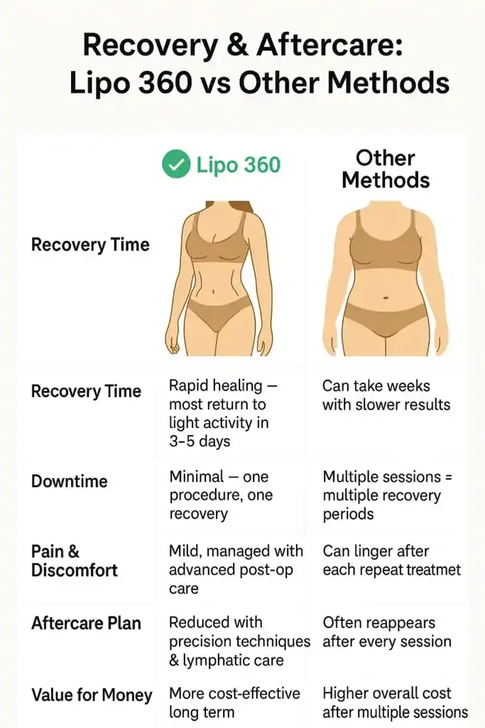 Recovery and Aftercare for Fat-Dissolving Surgery 2 Table to show fat dissolving injection aftercare Cheshire