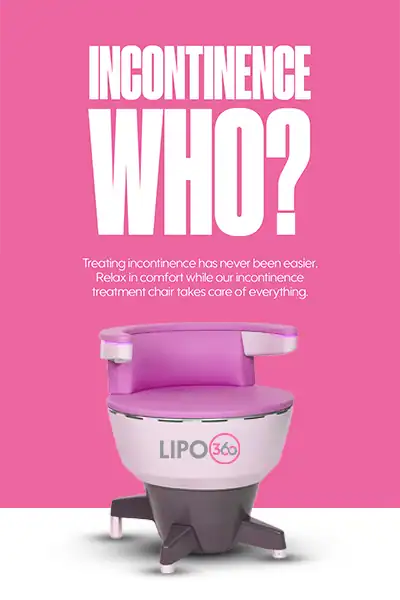 LIPO360 EMS Chair Can Help with Urinary Incontinence 2 Image of a urinary incontinence treatment seat Cheshire